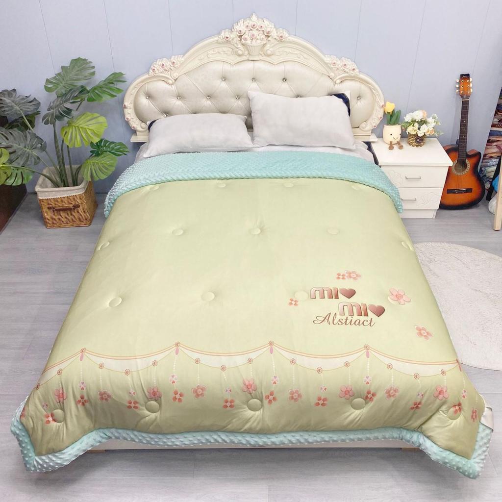 Cozy Winter French Knitted Cotton Blanket - Machine Washable, Warm, Skin-Friendly, Thickened Fleece Quilt