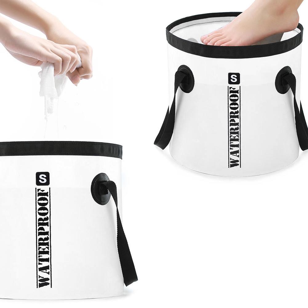 PVC Waterproof Lightweight Folding Bucket Portable Water Container for Outdoors Activities