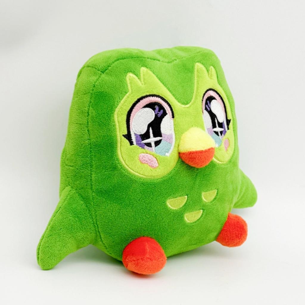 Cartoon Duolingo Green Owl Plush Toy Plushie of Duo The Owl Cartoon Anime Owl Doll Soft Stuffed Kids Fans Lovers Birthday  Gifts