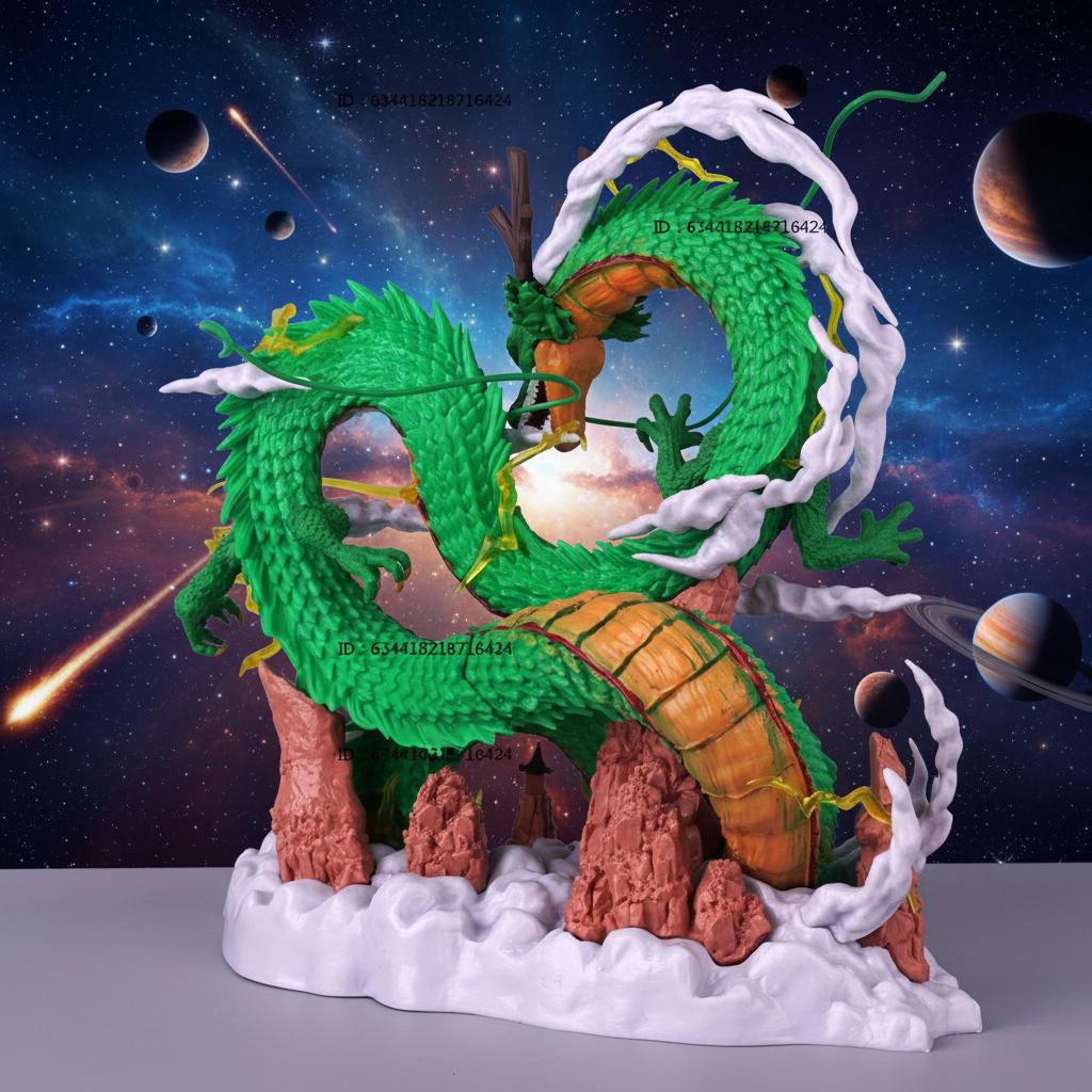 24cm Dragon Ball Anime Modello Shenron Figura Goku E Shenron Statuetta Figura PVC Statua Bambola Set Giocattolo per la Stanza Regali