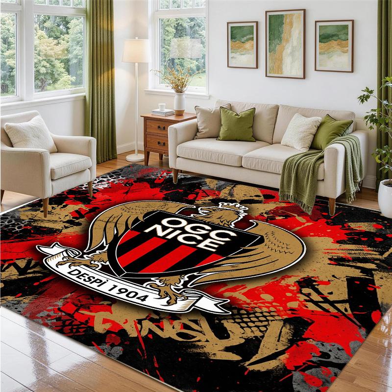 OGC Nice FC Design Crystal Velvet Rug Soft Decorative Mat for Bedroom Entrance