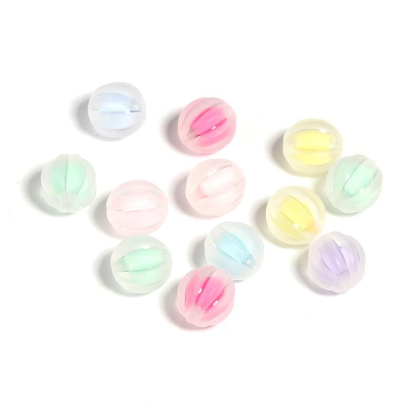 200PCS Craft Beads 12mm Jewelry Making Part Decorative Beads Beads Acrylic Texture Loose Beads Set for Jewelry Making