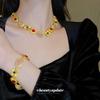 Medieval style flower portrait with diamond love necklace new retro court style temperament collarbone chain niche necklace women