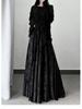 Autumn-Winter Velvet High-Waist Long Skirt - Women's Chinese Style Umbrella Design