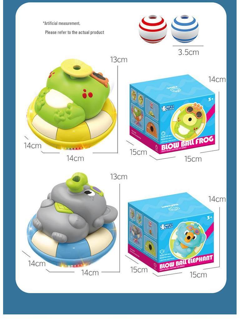 Electric Frog & Elephant Music Toy Set: Hovering Ball and Light-Up Features