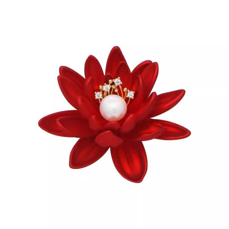 Lotus-Brosche, Hochwertige Exquisite Perlenbrosche für Damen, Brosche mit Nischen-Design-Gefühl