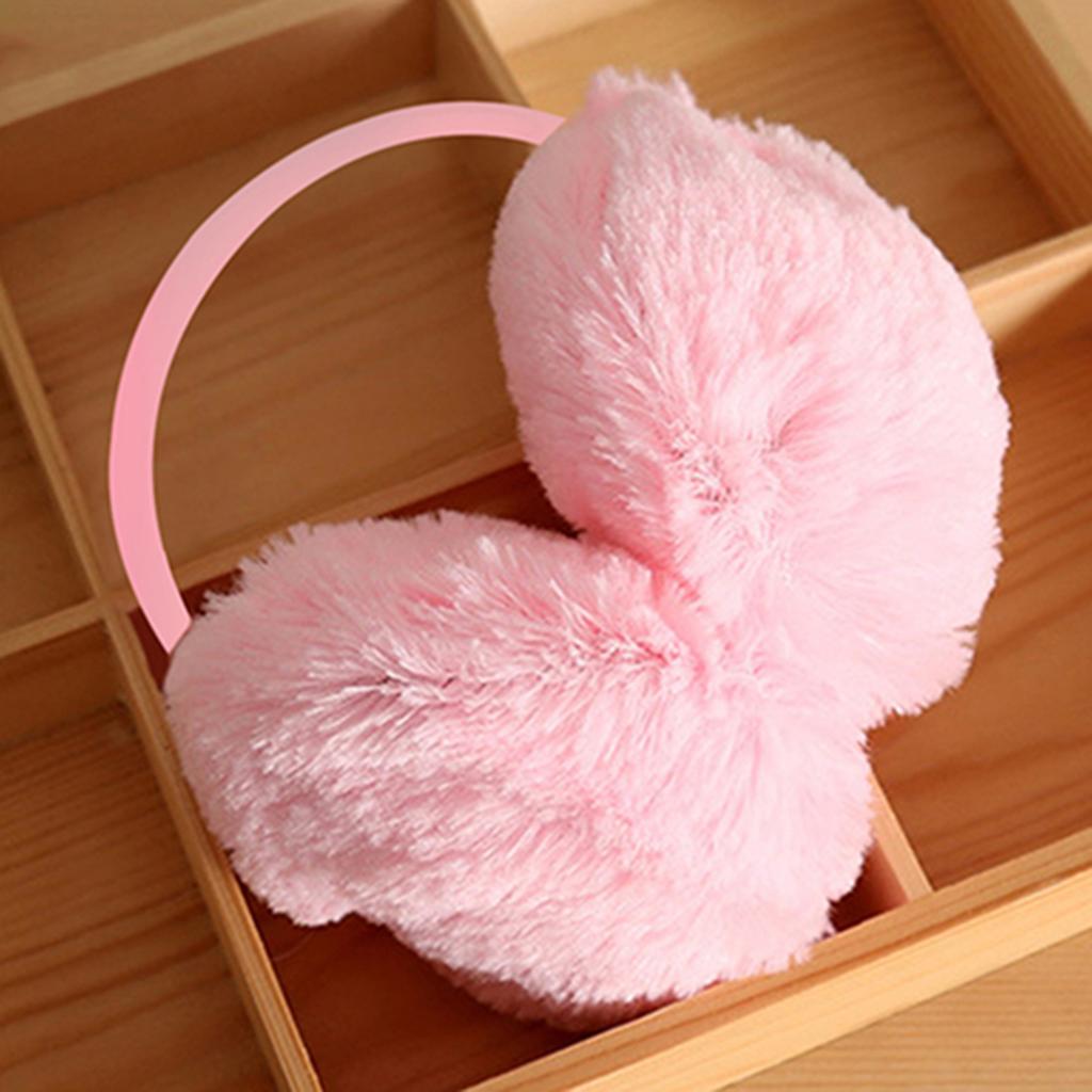 Nya Kvinnor Män Vinter Rund Plysch Öronkudde Ryggvärmare Öronkåpor Solid Pannband