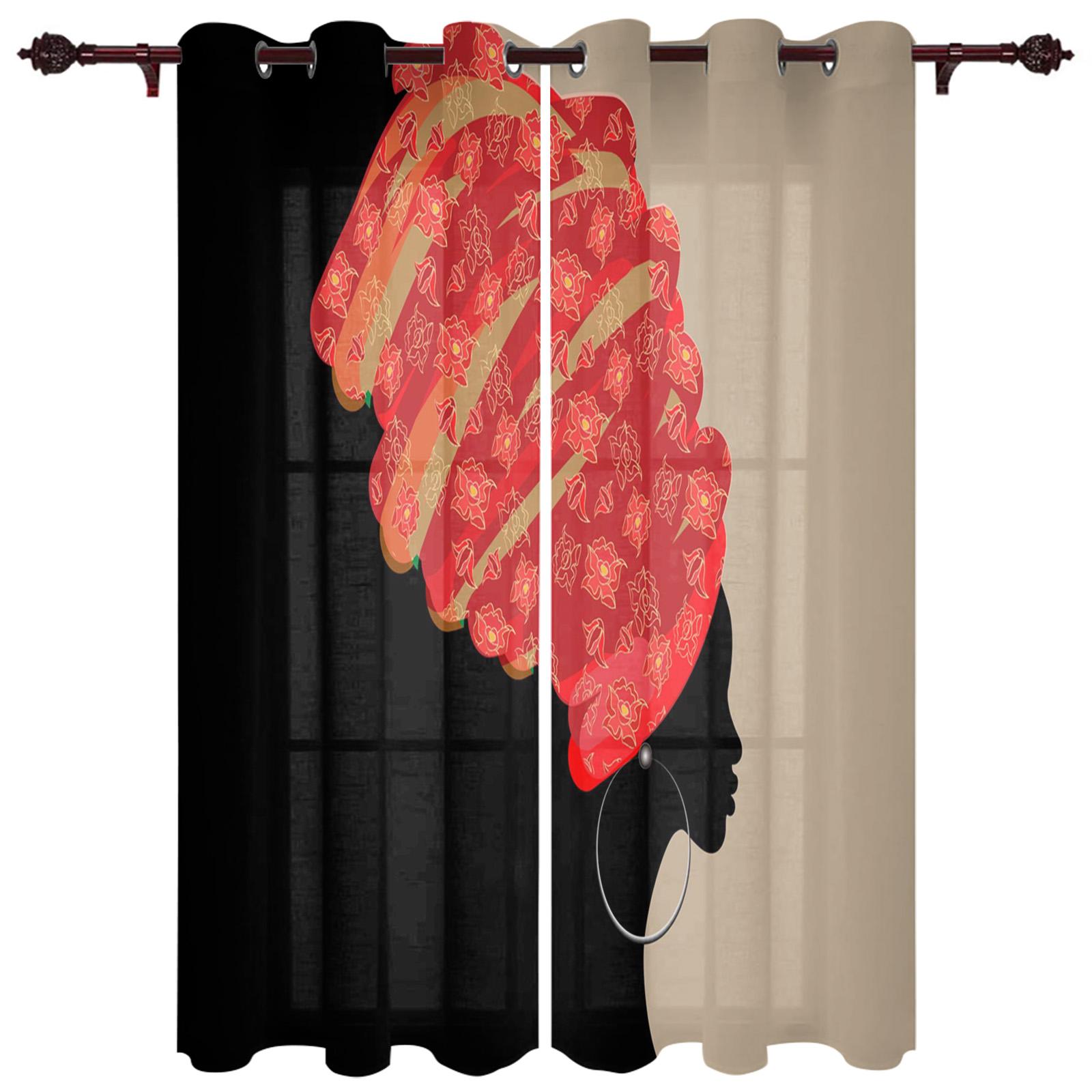 

Африканский женский фартук, керамические оконные шторы с героями мультфильмов, декор для спальни, кухни, занавески, оконные шторы для гостиной 135W x 60H(cm)