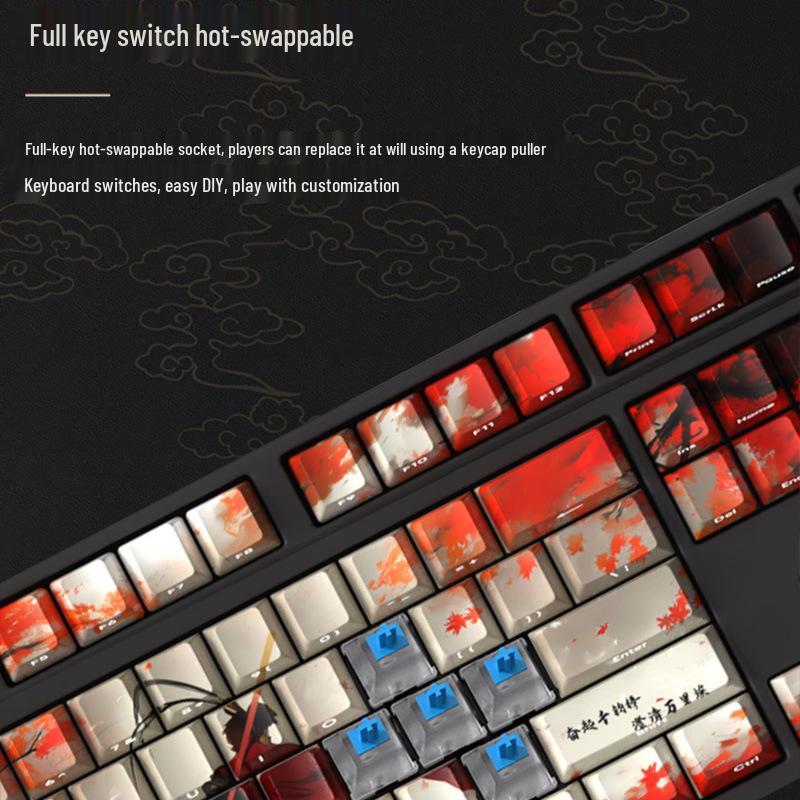 Wireless Tri-Mode Mechanical 108-Key Keyboard - Gaming, eSports, Office, High Aesthetic, Custom PBT Side Engraved.