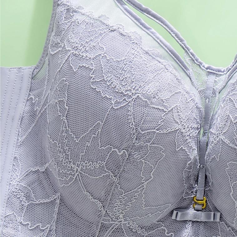 Thin Bra Women's Strapless Full Cup Soft Steel Ring Bra Adjustable Plus Size Bra Gathered and Gathered Accessory Bra