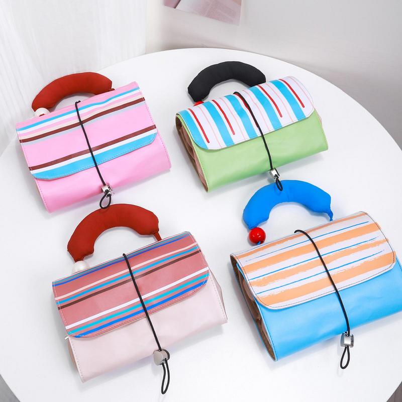 Travel Toiletry Bag Large Capacity Travel Toiletry Makeup Bag Foldable Roll-Up Cosmetic Organizer Waterproof Make Up Pouch