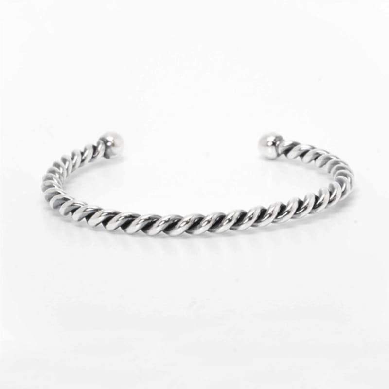 HARANG HR 11B_Silver Twist Bangle Bracelet