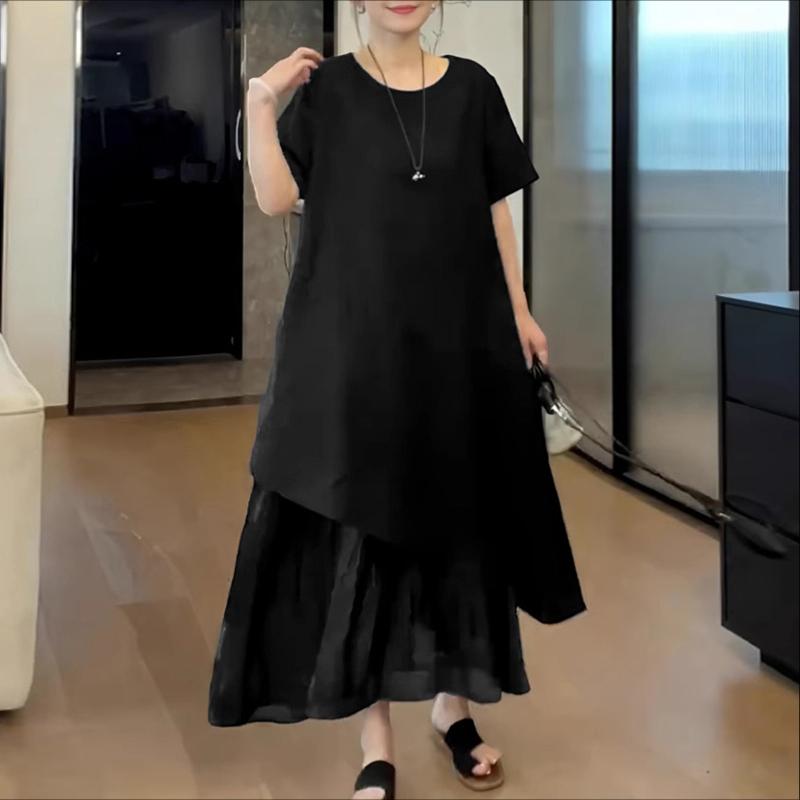 

ZANZEA Женское повседневное летнее платье с круглым вырезом и рукавом три четверти, свободного кроя XL