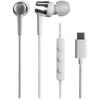 Audio-Technica ATH-CKD30C WH Earphones, Wired Type C, USB Type-C, Cable Length 1.2m, Small, Light...