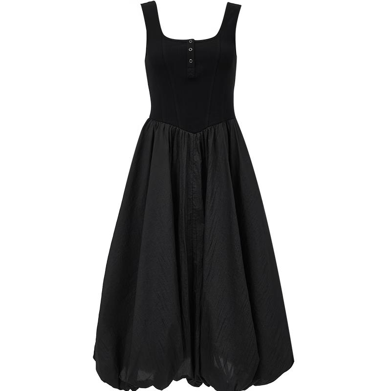 ONLY 2025 Spring Patchwork Sleeveless Midi Dress S