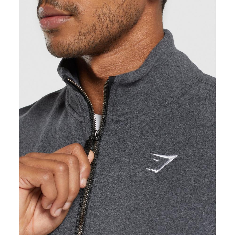 Gymshark Fleece Vest Black Graphite Grey A7a5f Bb29