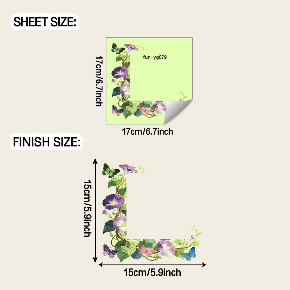 

Lavender Flower Vine Butterfly Home Wall Switch Decoration Sticker