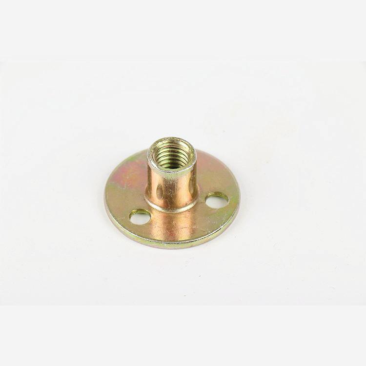 Triple-Hole Metric Iron Plate Nut (M6/M8/M10) Furniture Connector with Double-Ended Thread