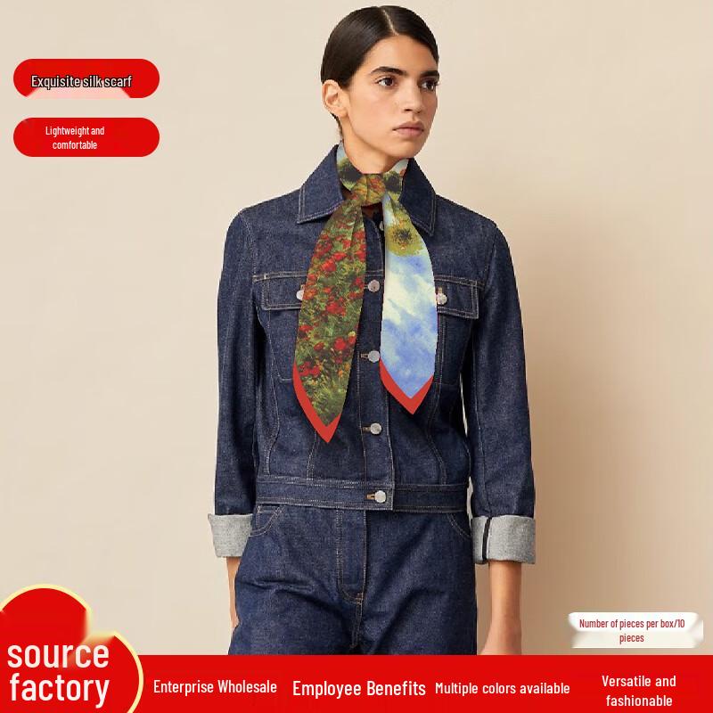 Women's Retro Print Square Scarf