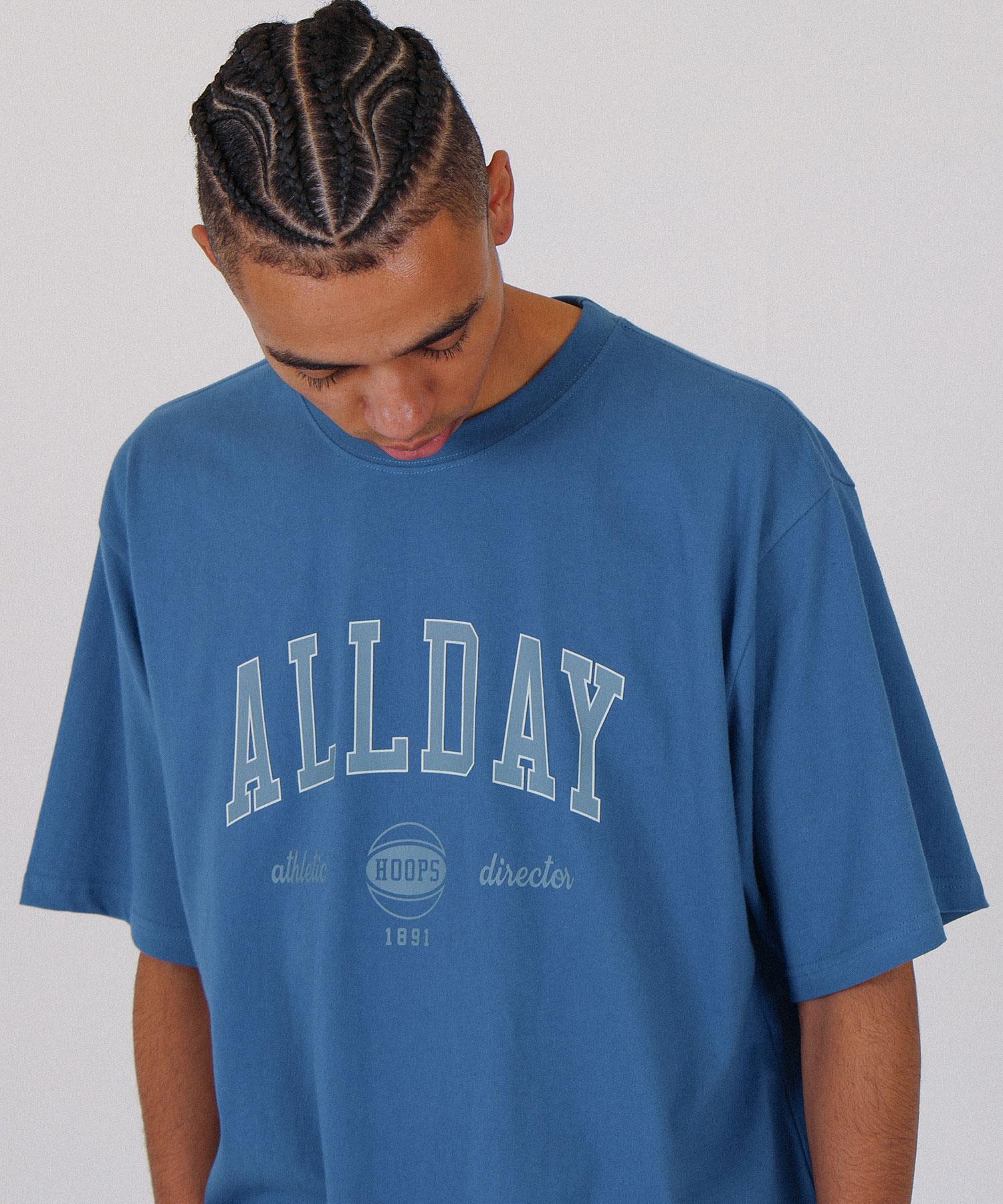 All Day Hux All Day Arch Logo Short Sleeve T-Shirt Blue 0