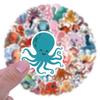 55 Ocean Creature Stickers: Octopus Cartoon Waterproof Decals for Planners, Water Bottles, Computers, and More.