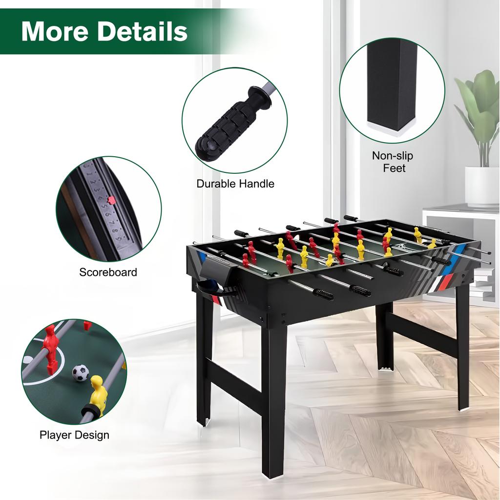 4-In-1 Multi Game Table Billiards Table/Foosball Table/Hockey Table/Ping Pong Table Wear Resist Convert Table for Home Game Room
