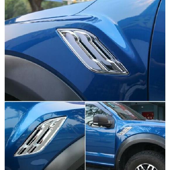 Chrome ABS Front Side Fender Air Outlet Vent Cover Trim For Ford F150 2015-
