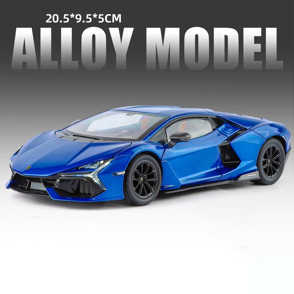 1:24 Scale Revuelto SVJ63 Sports Car Model Toy Shock Absorption Sound Light Miniature Sports Cars Models for Kids' Edutainment