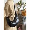 Large Capacity Retro Soft Leather Pleated Dumpling Bag Women's New High-end Fashion Versatile Single Shoulder Messenger Bag Horn