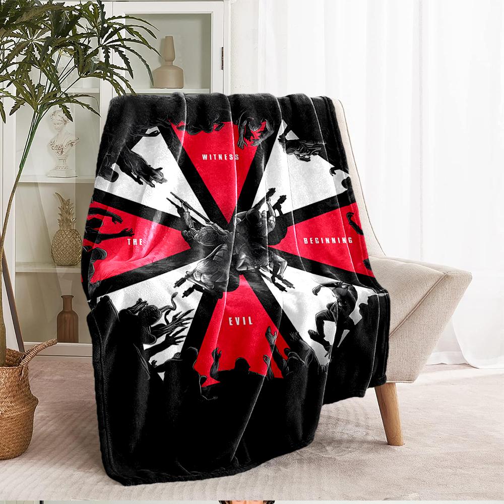 Resident Evil Theme Printed Blanket - Perfect for Couch, Bed, Travel & Outdoor Use | Machine Washable, Cozy & Durable.