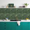 Long Hexagon Peel and Stick Tiles Backsplash,10-Sheet 3D Self Adhesive Wall Tile BackSplash 12 x 12 Inch for Kitchen,Bathroom(Green).