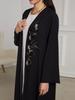 2024 Elegant Handmade Beaded Middle Eastern Muslim Pleated Cardigan Dress