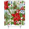 TU Christmas Shower Curtain Festive Holiday Decor Reversible Botanical Print Waterproof Bathroom Fabric Backdrop Xmas Party Supp
