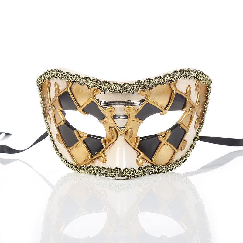Retro Lace Edge Venetian Mask Half Face Funny Halloween Mask Masquerade Evening Party Costume Prop