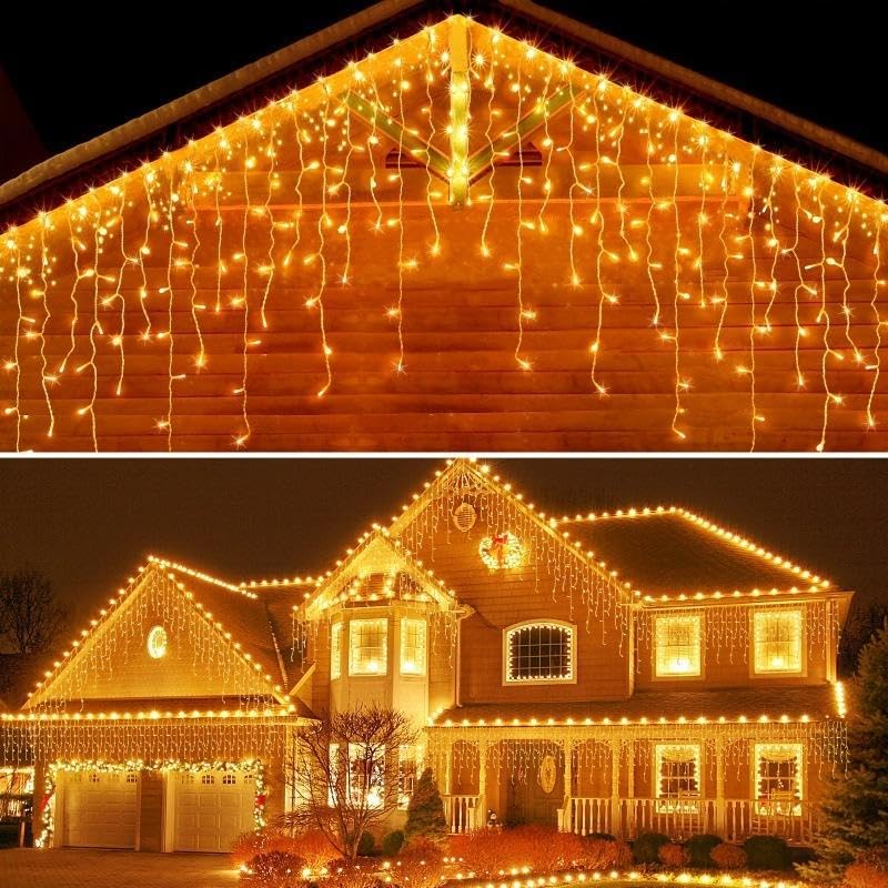 Icicle 120 LED Available In 5 Colors and 8 Christmas Solar Solar Solar Large Solar High Solar Solar Automatically Turns On At Icicle Lights