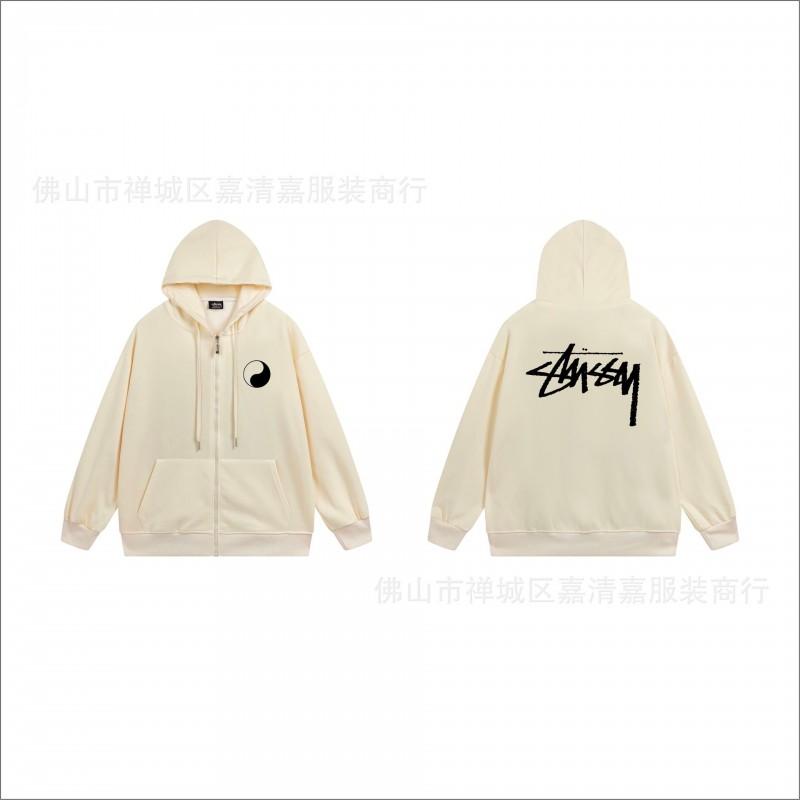 Unisex mikina s kapucí na zip s potiskem Bavlněný svetr Lehká podzimní zimní neformální svrchní oblečení