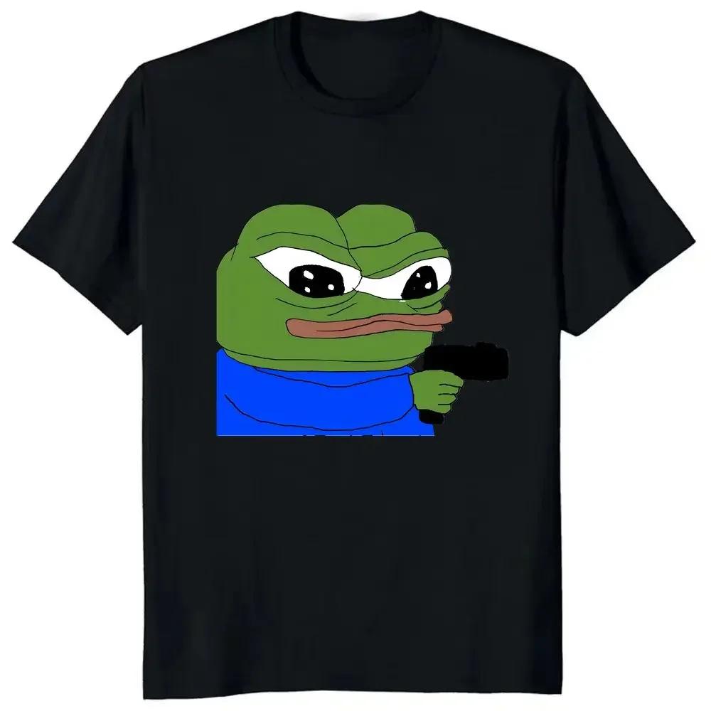 Pepe the Frog Frog-print shirt paired with funny memes for a casual and stylish unisex T-shirt