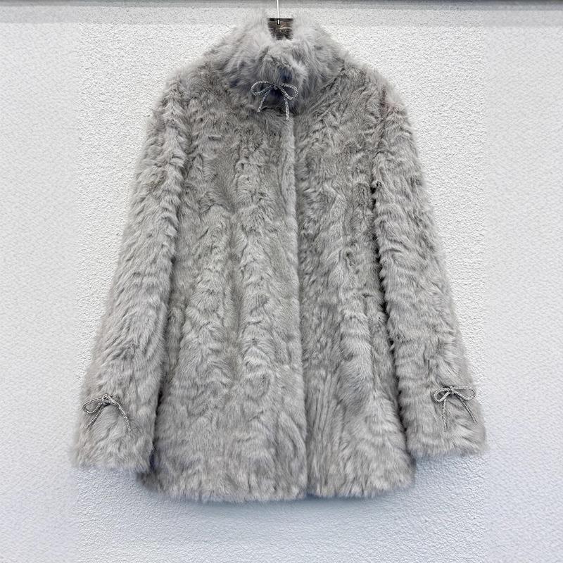 Fur integrated jacket women's autumn and winter new fashion temperament trend winter thickened warm top