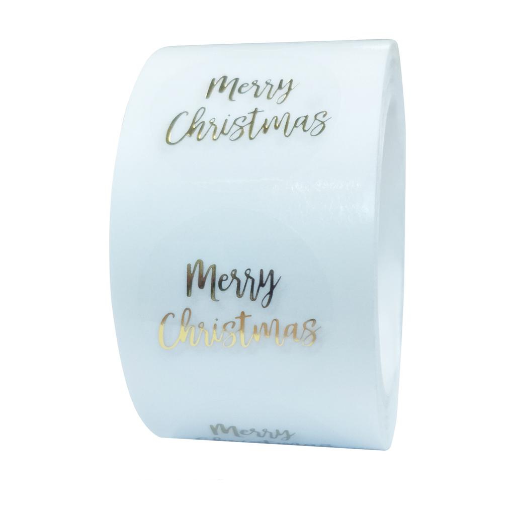 100-500Pcs High-Standard-Quality Round High-Quality Clear High-Quality Merry High-Quality Christmas High-Quality Stickers High-Quality Thank