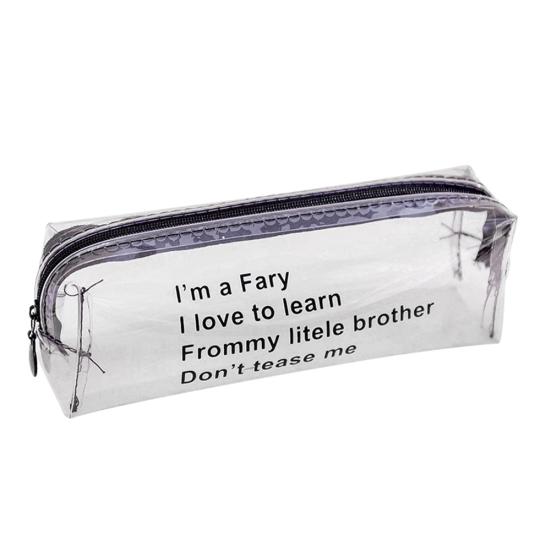 

Симпатичные буквы печати прозрачный пенал на молнии ручка канцелярские принадлежности сумка для хранения 2#