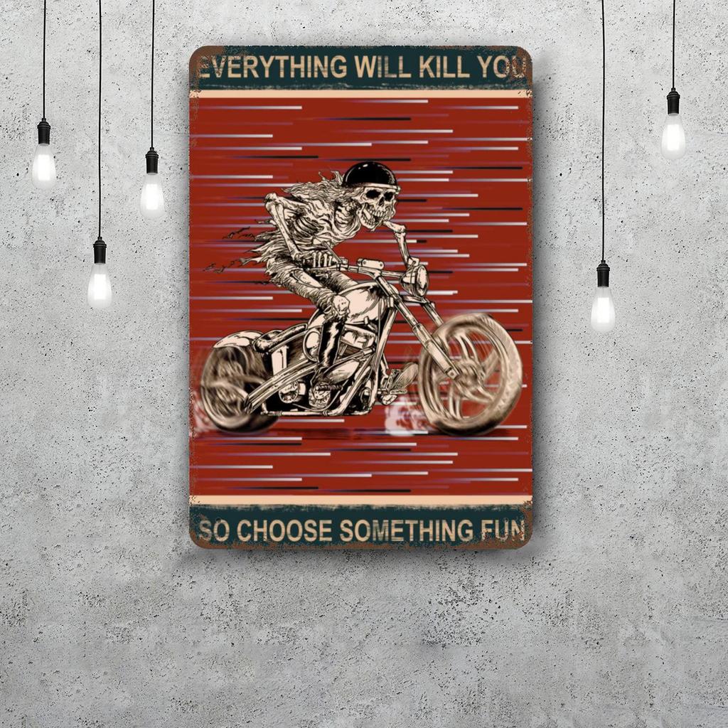 skeleton Vintage Tin Sign Home Decor Wall Decor Art Wall Mural Room Decoration Decor Retro Metal Sign Plate Bar Posters