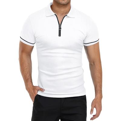 Nouveau polo d'été pour hommes, T-shirt fin à manches courtes, T-shirt à revers pour hommes, couleur unie, coupe slim, top