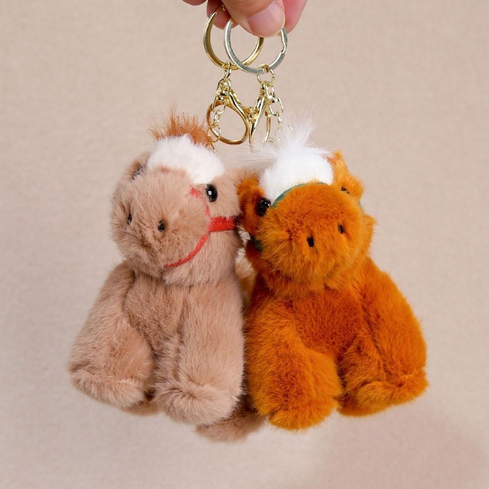 Zodiac Pony Figurine Stuffed Animal Keyring Plush Horse Doll Pendant Birthday Gift