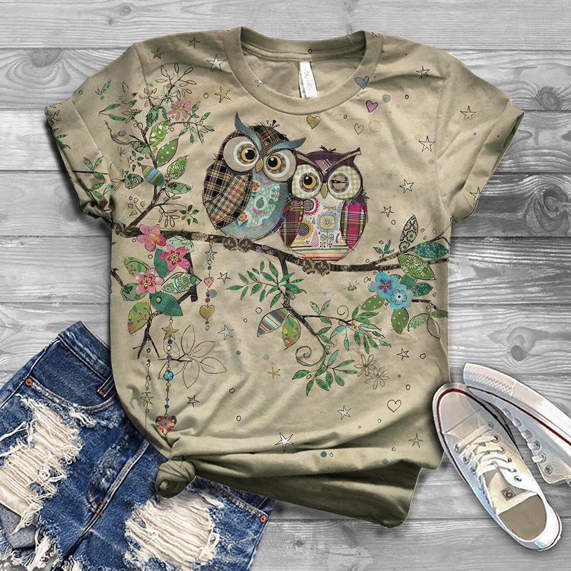 Women's Clothing Series New Summer 3D T-shirt Printed Round Neck Summer Women's T-shirt