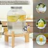Bamboo Stand - Juice Dispenser Stand with Sturdy Legs,Non-Slip Bushes & Flat Base Detachable Water Dispenser,Mason Jar,Glass