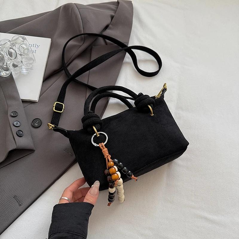 Women Small Suede Crossbody Bag 2026 New New Retro Short Handle Shoulder Bag Luxury Designer Handbags and Purses
