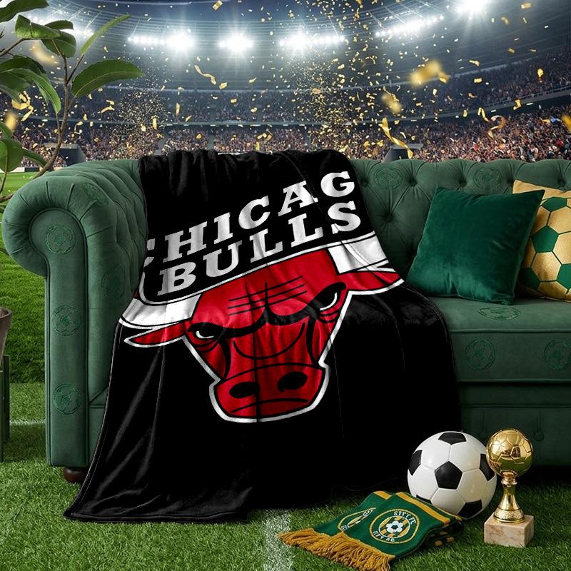 Chicago Neon Cityscape Throws Blanket Flannel Blankets Plush for Couch Bed Gifts for Men Women Travel picnic blanket Christmas fan gifts