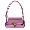 Trendy Korean Style Small Square Shoulder Bag In Black Gold Silver Or Rose For Women