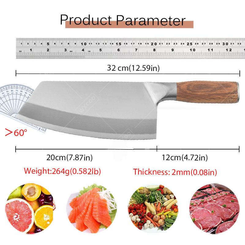 

1PC 3PCS Stainless Steel Kitchen Knife Set Wood Handle Forged Chef Slicing Meat Cleaver Boning Utility Sharpener Cooking Tools