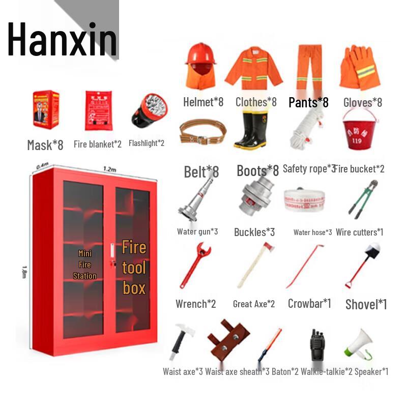 Hanxin Micro Fire Station Equipment Cabinet Set